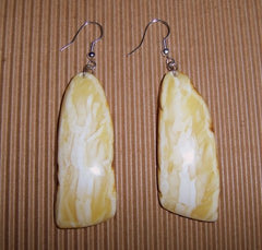 Large Butterscotch, White and Honey Earrings
