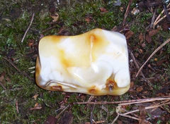 Elegant Honey & Rare White Amber Brooch