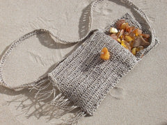 Unique Linen Bag with Baltic Honey Amber