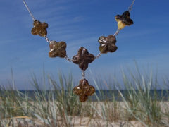  Celtic Cross Amber Necklace